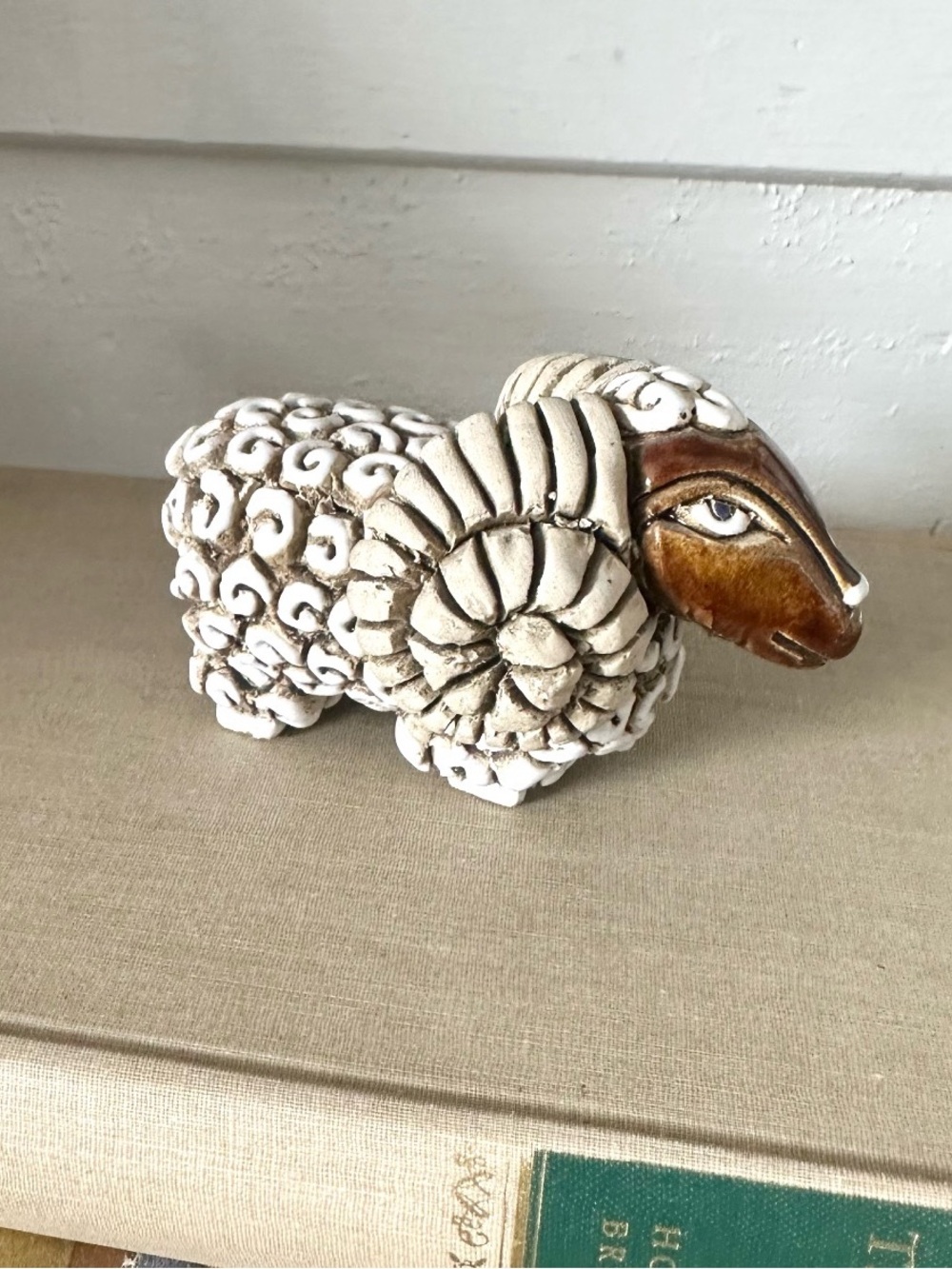 Artesania Rinconada Ceramic Big Horn Sheep Ram Figurine Glossy, Folk Art